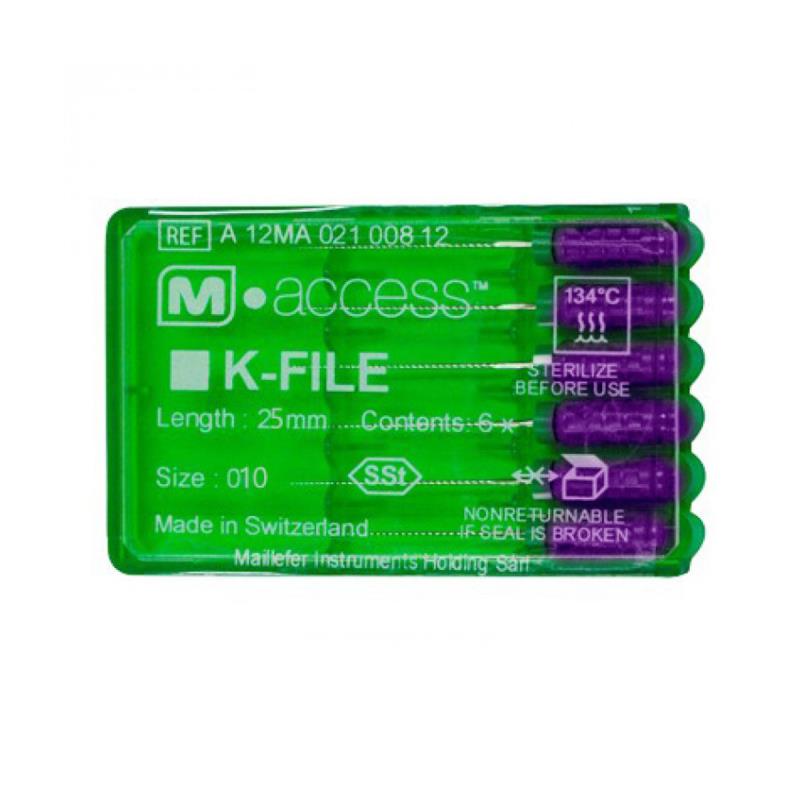 К-файлы / K-Files M-ACCESS 010/25мм 6шт Maillefer A12MA02501012 купить